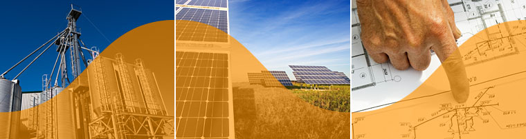 Engineering images of support, solar, and code areas of expertise.